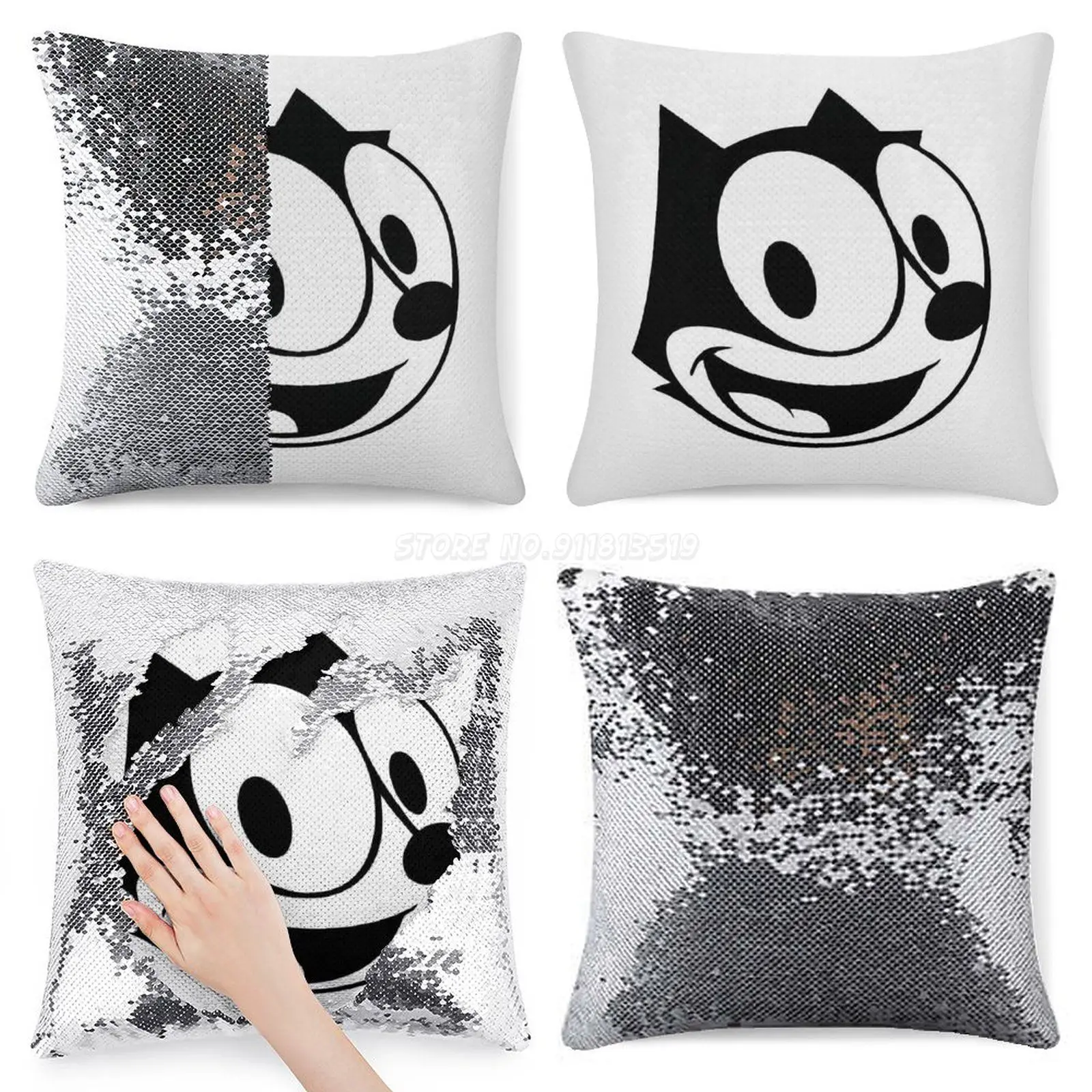 FELIX кошка блестящая подушка чехол модная подарок для нее он ноутбук крутая книжка