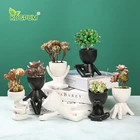 Керамическая ваза ручной работы, Скандинавская статуя в форме куклы, цветочный горшок для суккулентных растений зеленое растение в горшке, украшения для дома