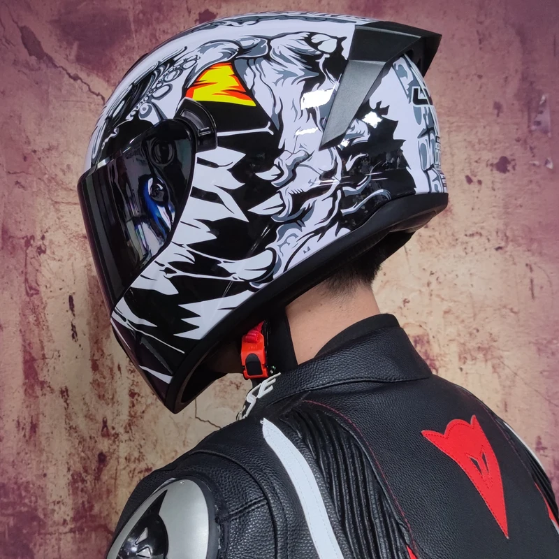 

Safety Motorcycle Helmets Full Face Dual Lens Racing Helmet Strong Resistance Off Road Helmet DOT Approved