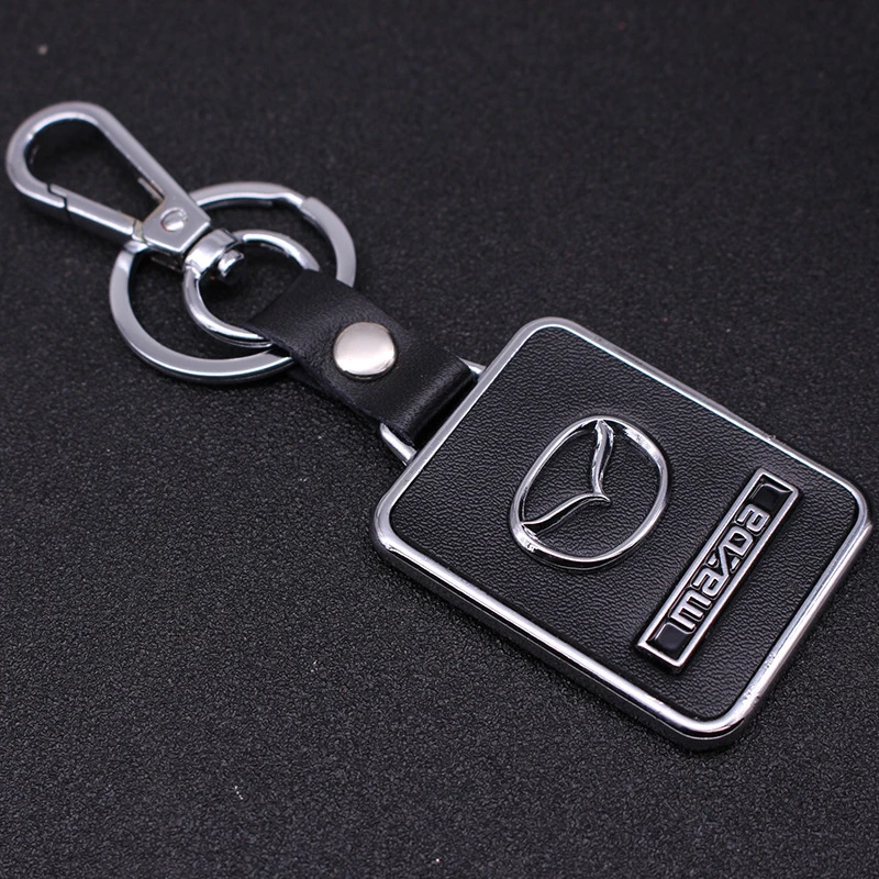 Роскошный кожаный металлический брелок для ключей автомобильные принадлежности