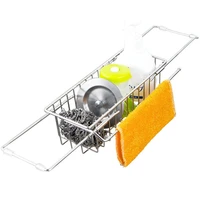 stainless steel dish rags telescopic sink cleaning brush sink organizers sponge holder storage rack kitchen accessories