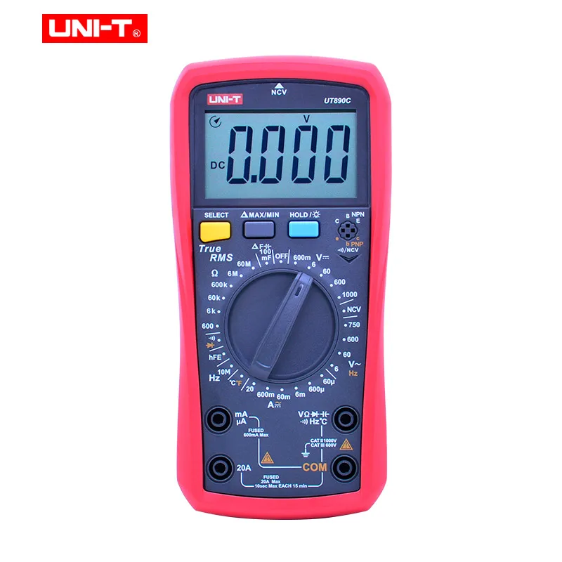 Цифровой мультиметр UNI-T UT890C/UT890D + True RMS ручной диапазон емкость частоты