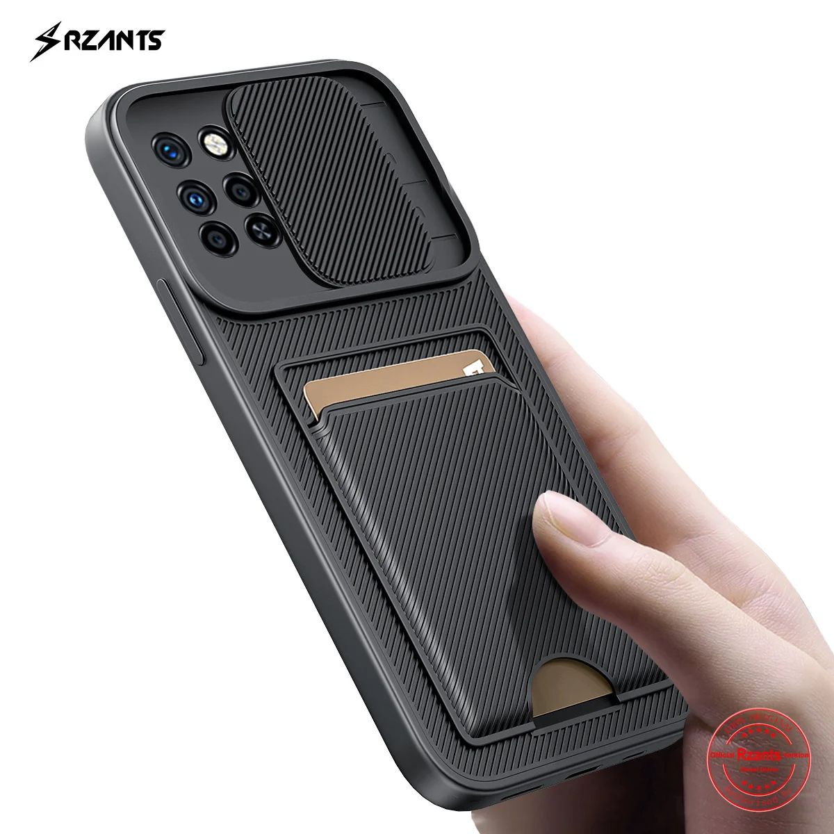 rzants for infinix note 10 pro case slide camera protector stripe shockproof card slot holder wallet anti drop phone cover free global shipping