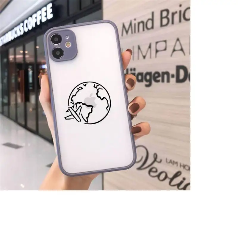 

World Map Travel-1 Phone Case Matte For iPhone 12 Mini 11 Pro XR XS Max 7 8 Plus X Hard PC Back Cover