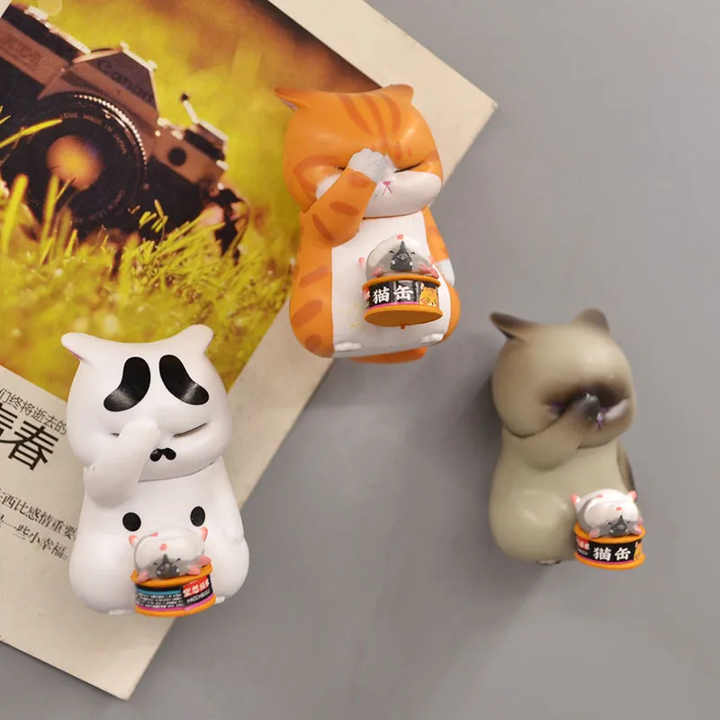 

NEW 5cm 9-Piece Set Of Distressed Cat Refrigerator Magnets Uncle Cat Iron Magnetic Stickers Cute Cat Message Stickers
