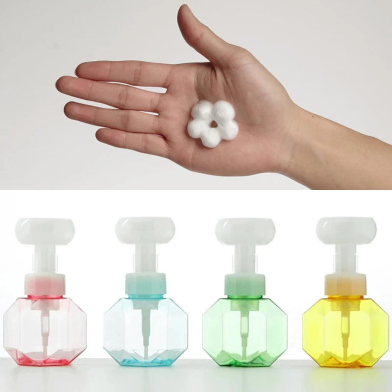 

300ml Liquid Soap Dispenser Flower Shape Foam Pump Soap Bottle Kitchen Bathroom Empty Bottle Shower Gel Flower Foaming Dispenser