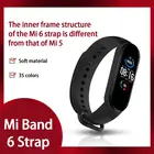 Ремешок силиконовый для Mi Band 5 6, сменный спортивный браслет для наручных часов M5, M6, с пряжкой от пота