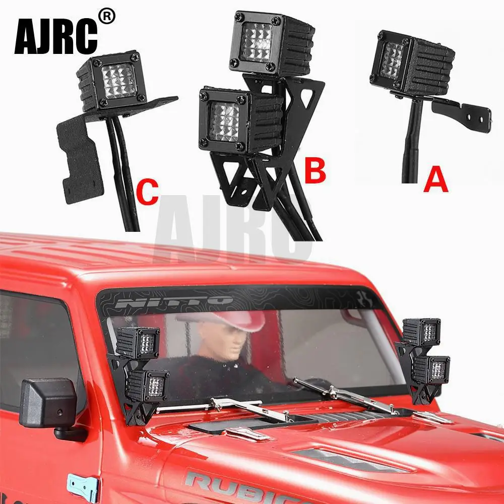 Simulation LED Headlights Spotlights DIY Car Lamp for 1/10 AXIAL SCX10 III Wrangler TRX4 TRX6 D90 RC Car Modification Parts