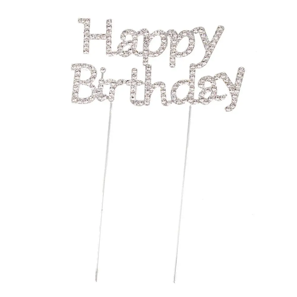 С Днем Рождения вставка для торта с днем рождения украшением в виде кристаллов