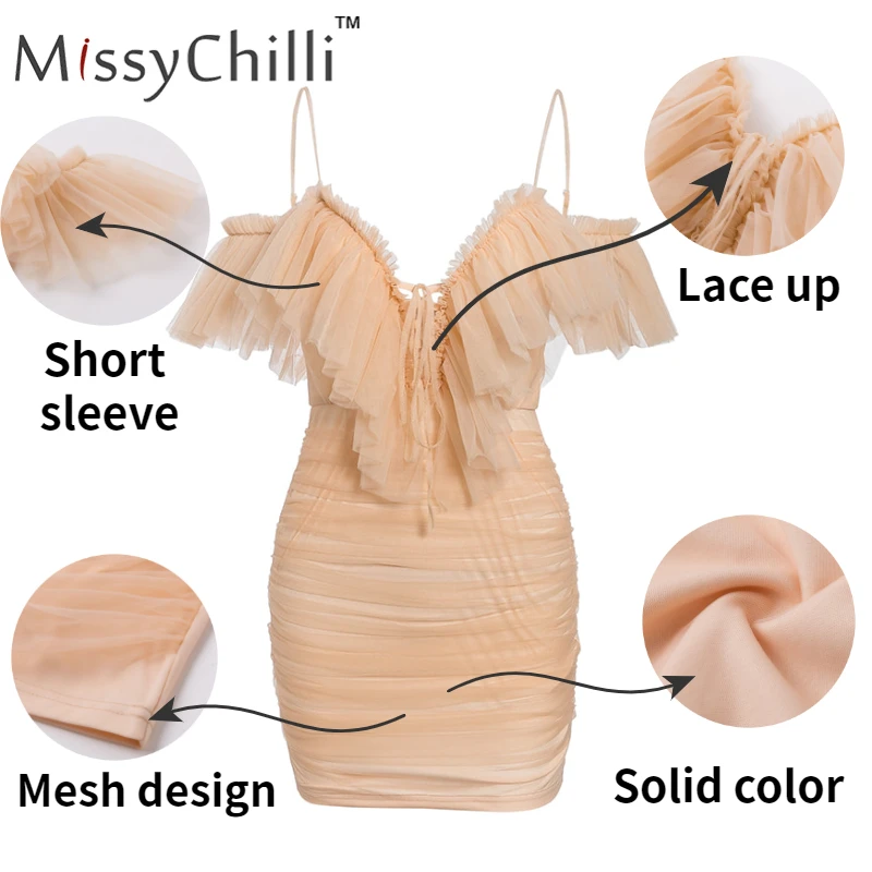 Женское платье на бретельках MissyChilli элегантное плиссированное с рюшами летнее