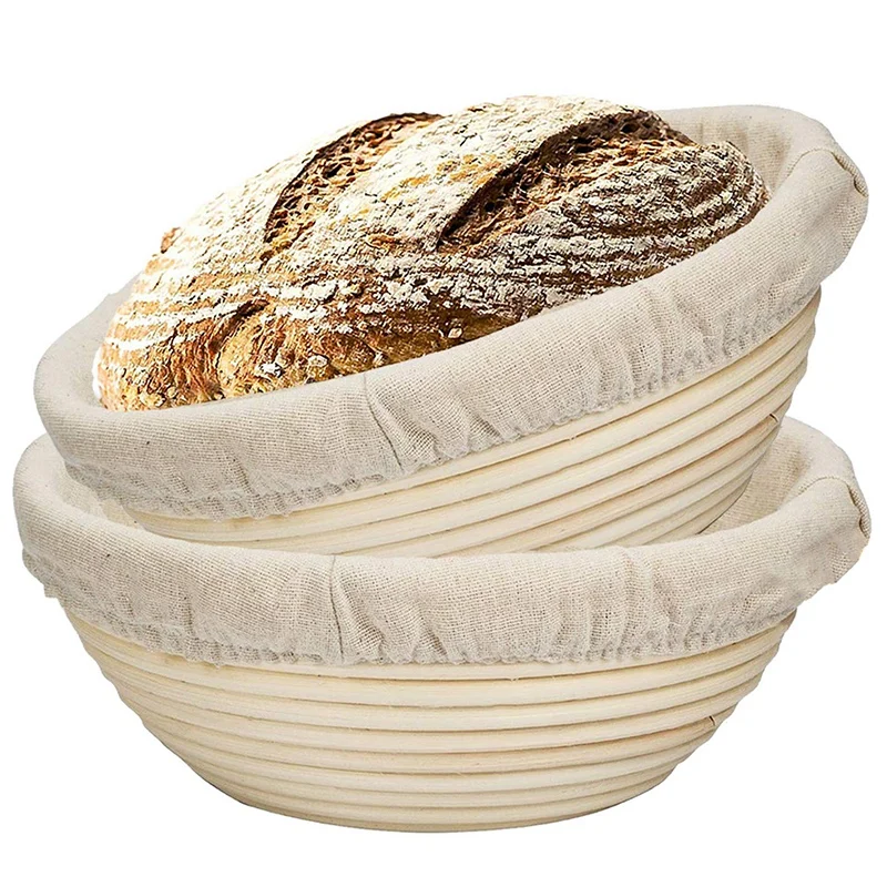 

2 Packs 9 Inch Bread Proofing Basket - Baking Dough Bowl Gifts for Bakers Proving Baskets for Sourdough Lame Bread Slashing Jar