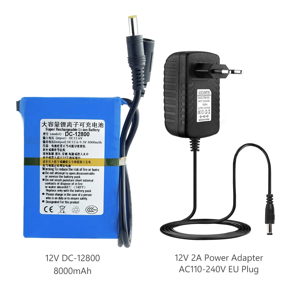 Портативная аккумуляторная батарея 12 В 8000 мАч яркий аккумулятор 6 постоянного