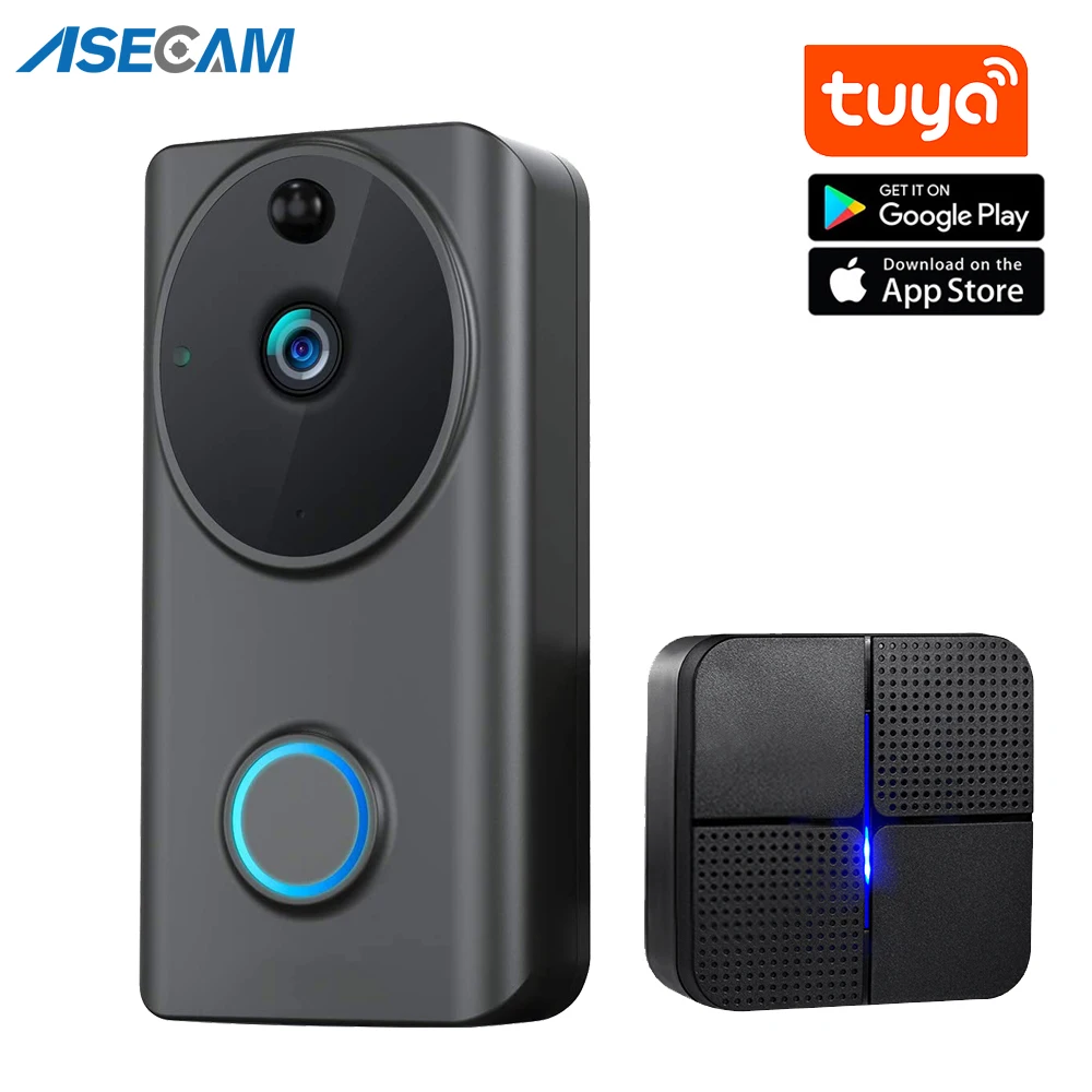 

1080P Video Doorbell Wifi Smart Home Tuya App Phone Call Audio Intercom Wireless Door Bell Camera