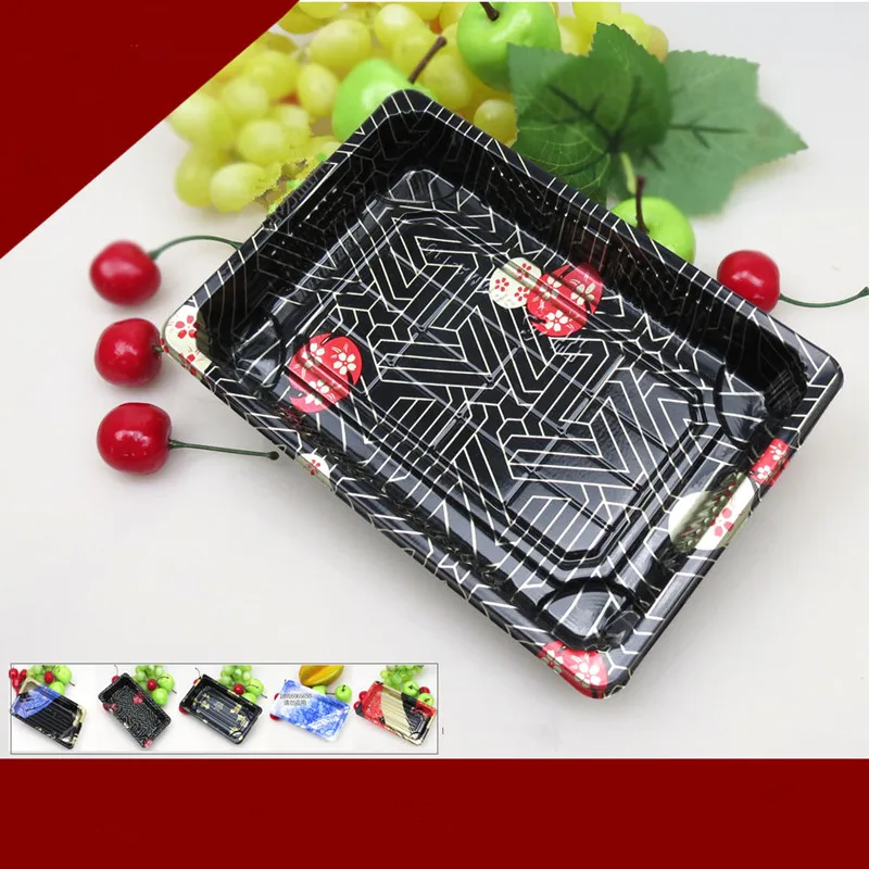 Упаковочные коробки для суши с цветочным принтом биоразлагаемые пластиковые