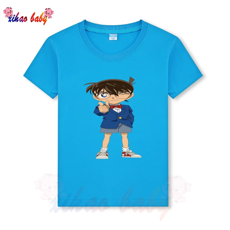 

Childrens Boys T Shirt Casual Cotton Clothing Summer Top Baby Girl Cartoon Conan Pattern Teens Kids Pullove Tee Size 3T-9T