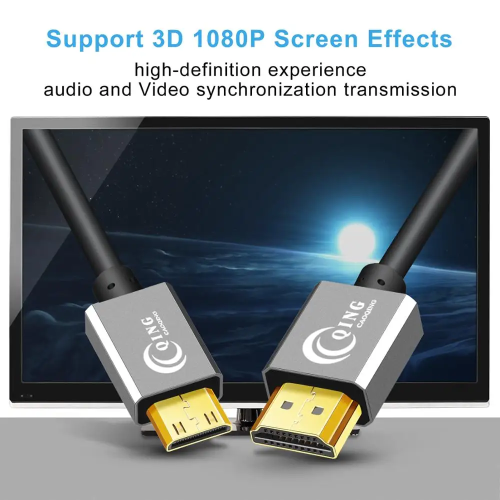 Спиральный кабель Mini HDMI 1080P 3D Высокоскоростной адаптер для планшета видеокамеры