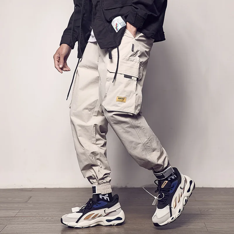 

2019 Pockets Cargo Pants Men Color Patchwork Casual Jogger Fashion Tactical Trousers Tide Harajuku Streetwear