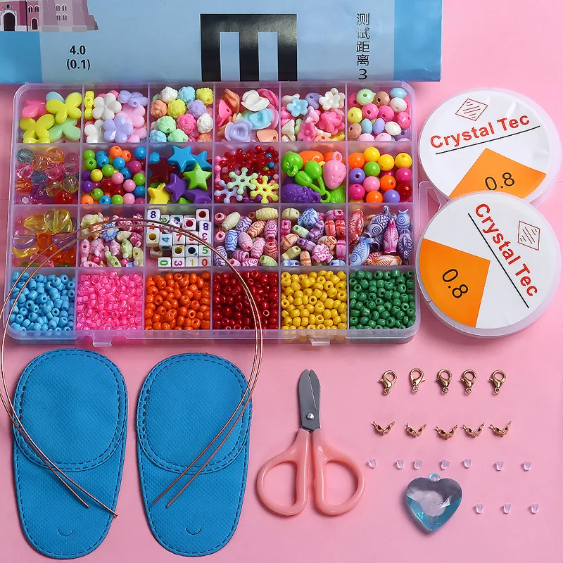 

бисер резинки для плетения бисер Детский браслет из бисера, с бусинами, 2-3-4 мм