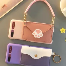 Card Wallet Case for Samsung Galaxy Z Flip 5G Funda Handbag Phone Back Cover for Galaxy F7070 F7000 Foldable Leather Case