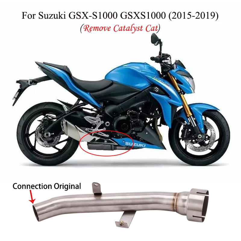 Cut Catalyst Mid Pipe For 2015 2019 Suzuki GSX S 1000 GSXS1000 выхлопная труба для мотоцикла скользящая на