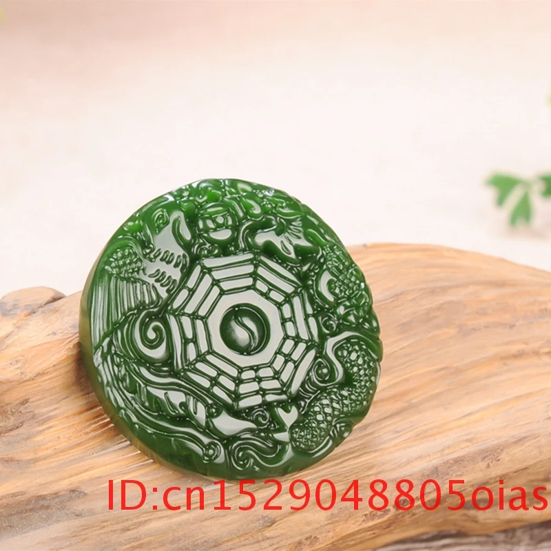 Натуральный зеленый китайский Нефритовый дракон феникс кулон ожерелье Шарм