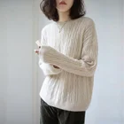 Женский кашемировый свитер с круглым вырезом и длинным рукавом