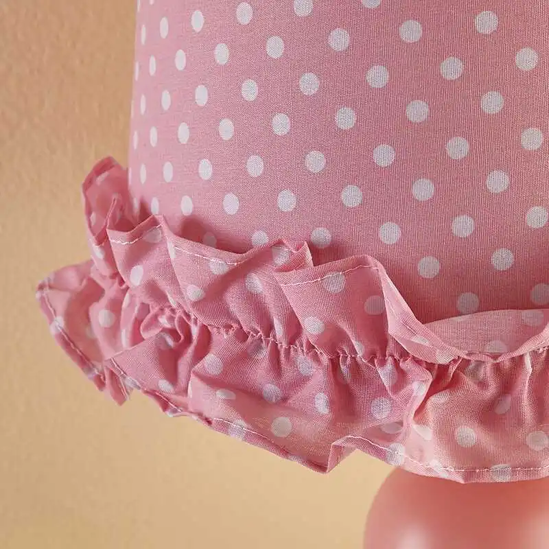 Милая романтическая розовая настольная лампа E27 из полимерной ткани в