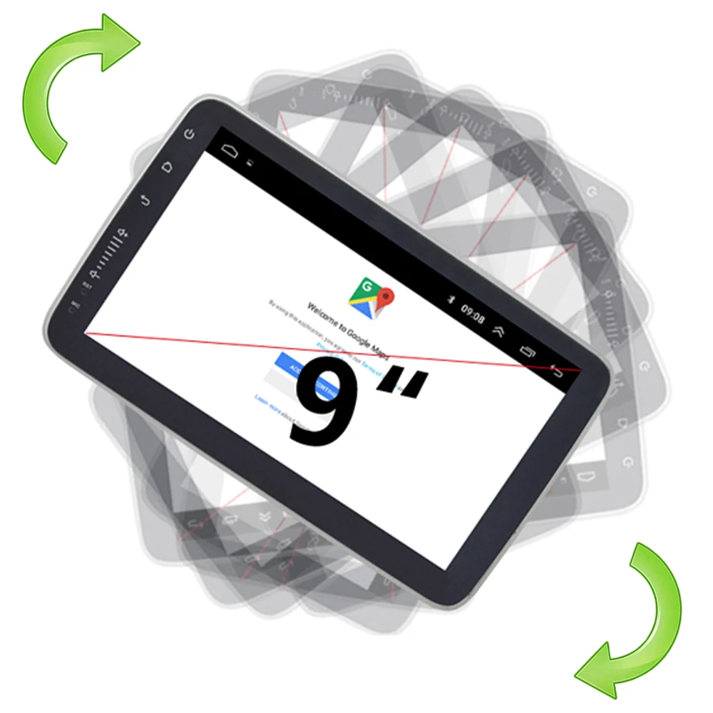 Универсальное мультимедийное устройство с 9 дюймовым экраном поворотом на 360