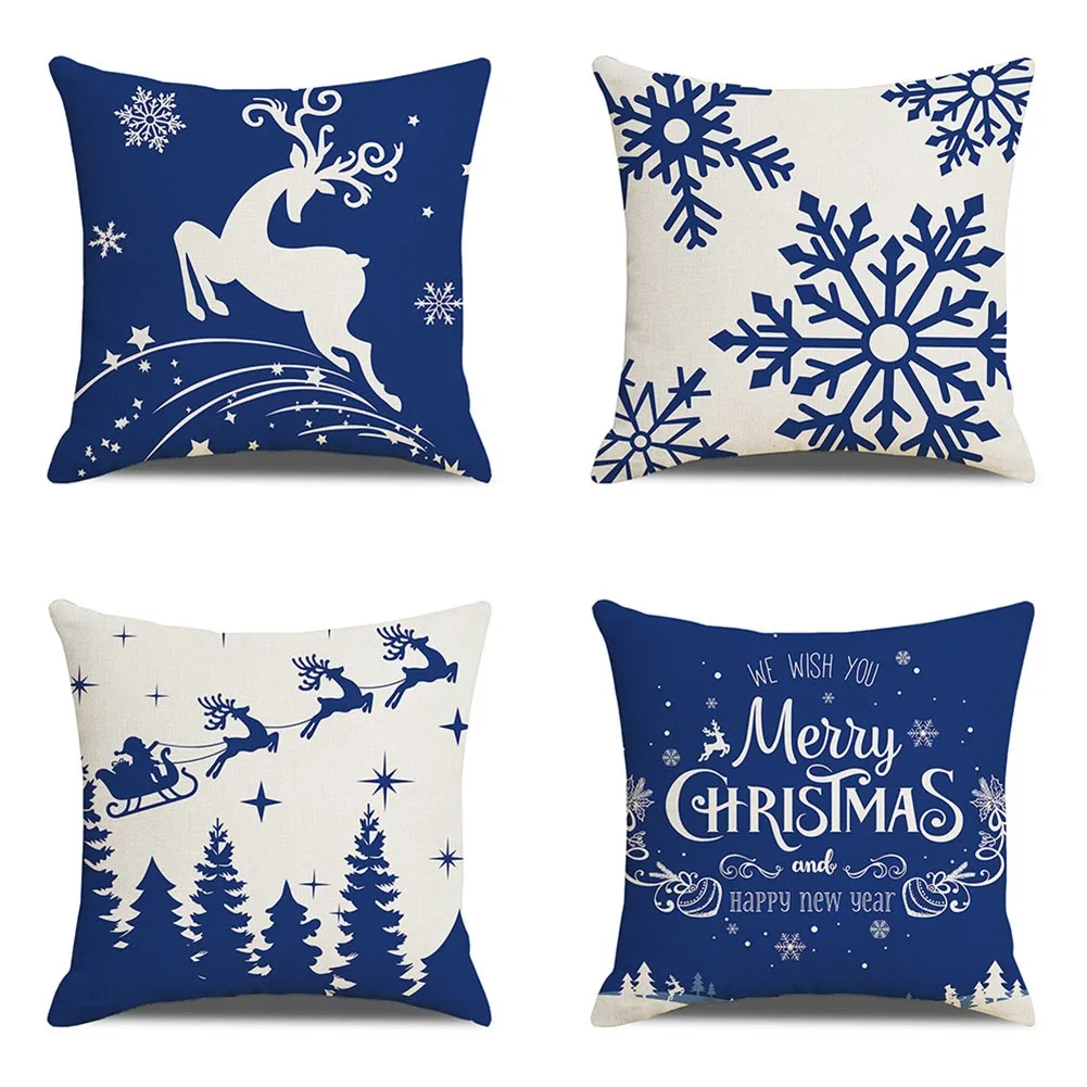 

18\" Pillowcase 3D 45*45cm Car Decor Christmas Cushion Cover Home Santa