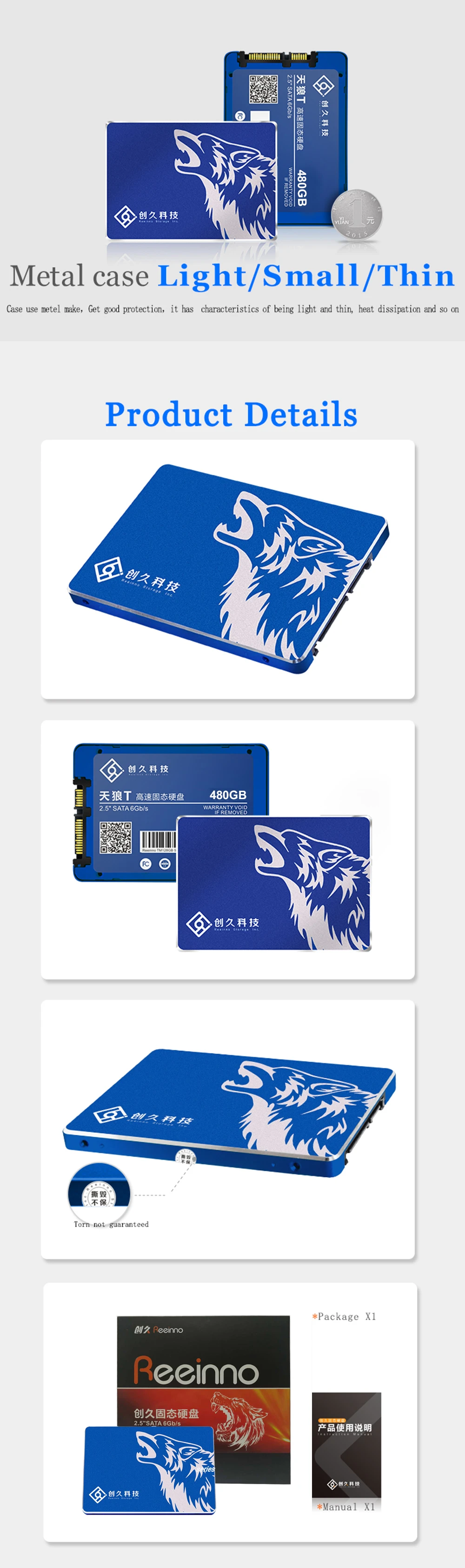Reeinno SATA3 960 ГБ 480 ГБ 120 ГБ SSD 2,5 дюймов SMI контроль TLC флэш Внутренний твердотельный диск питания Настольный Ноутбук