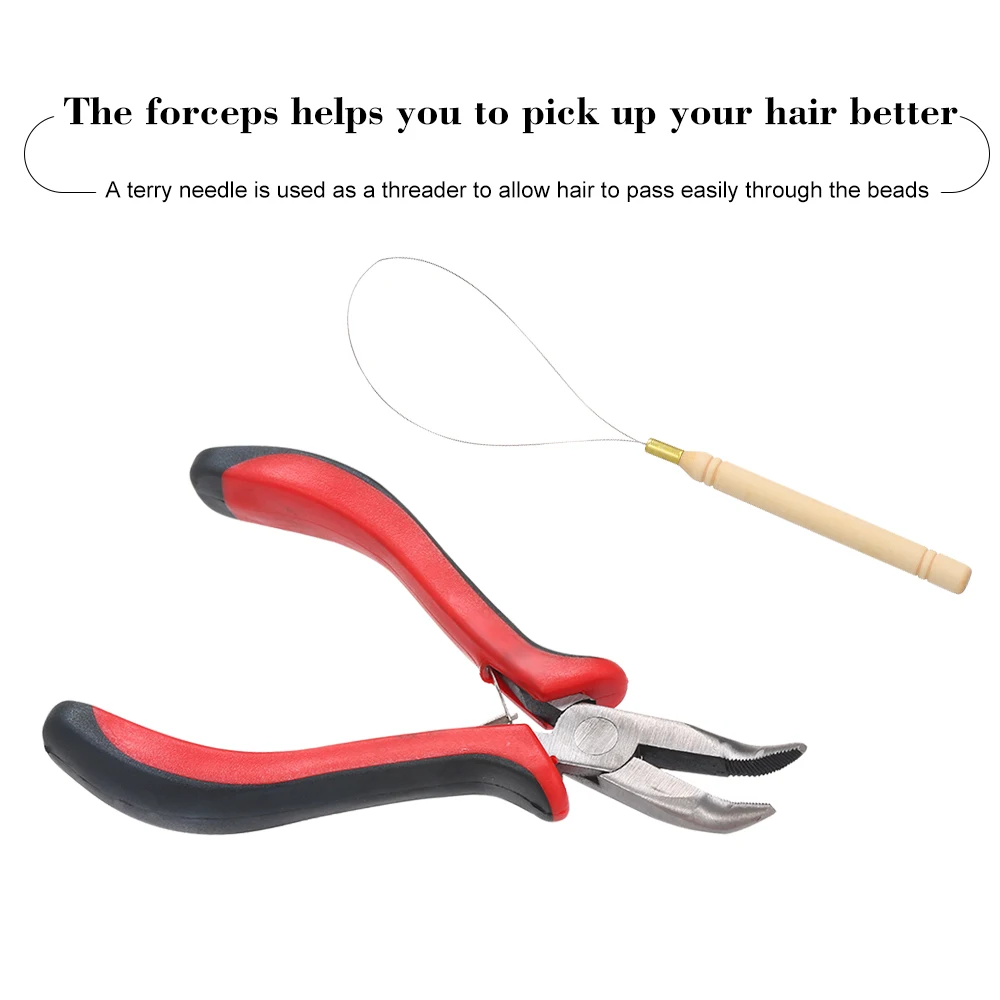 Набор инструментов для наращивания волос плоскогубцы устройство бусин