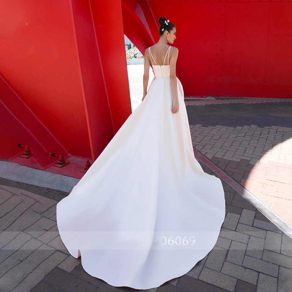 BAZIIINGAAA роскошное свадебное платье без рукавов с v-образным вырезом и открытой