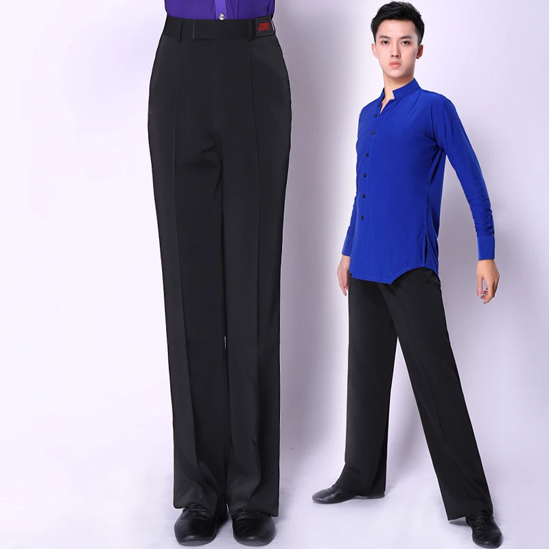 Брюки для латинских танцев мужчин модная черная одежда занятий танцами Танго ча