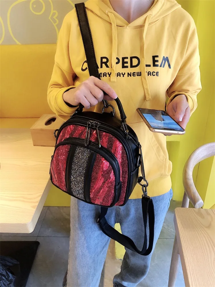 Модный женский рюкзак со стразами повседневная дорожная сумка в Корейском стиле