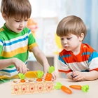 Деревянная игрушка-пазл в виде моркови для детей
