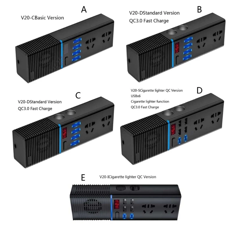 

Newest Multi-Function Car Inverter 12v/24v To 220v Household Power Converter 200W QC 3.0 Quick Charger Car Socket for Ca