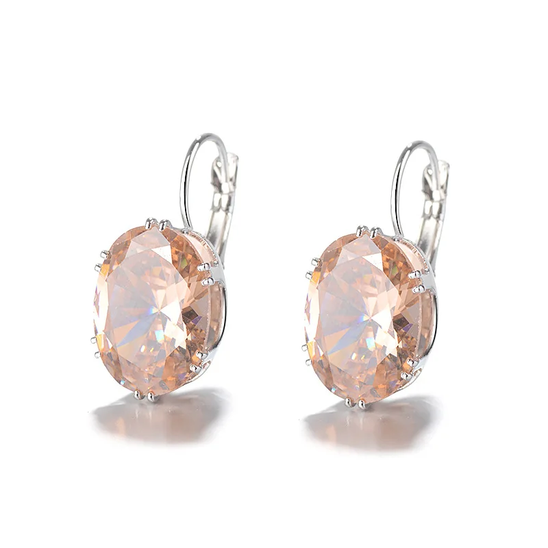 Простые блестящие пятицветные серьги с кристаллами циркония для женщин подарок