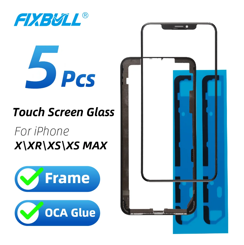 5 шт. сменная Сенсорная панель FIXBULL для iPhone X Xr Xs Max с рамкой ока сенсорный экран