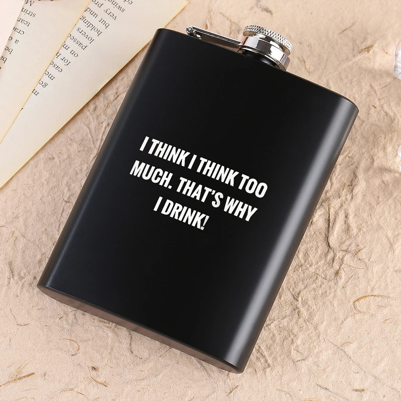 8 унций анимация английский черный матовый металл нержавеющая сталь фляга