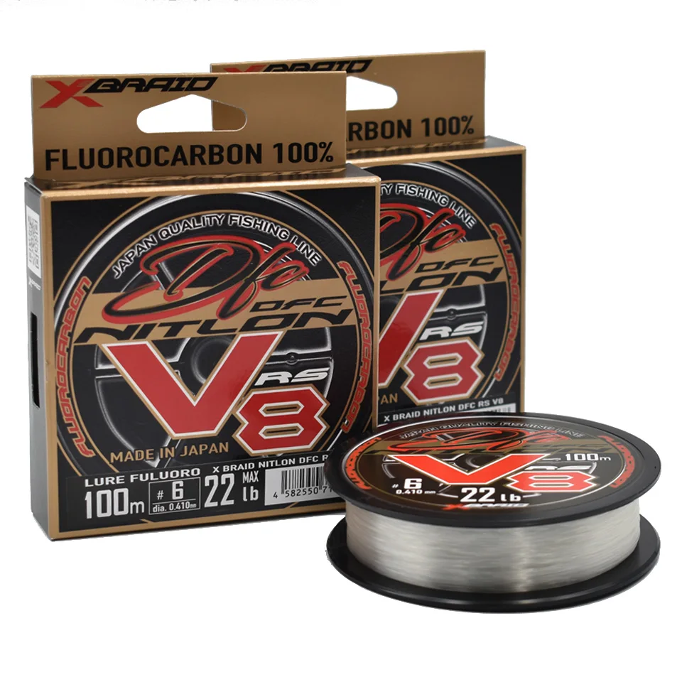 Новинка рыболовная леска из флюрокарбона YGK RS V8 100% 0 8 #-20 # сделано в Японии 100 м