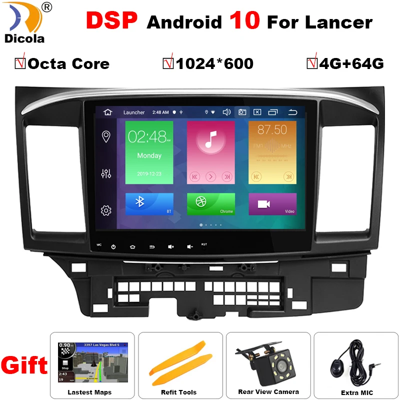 

10.1" PX5 DSP 4G+64G Octa Core Android 10 for Mitsubishi Lancer stereo multimedia headunit GPS Radio car dvd gps player stereo
