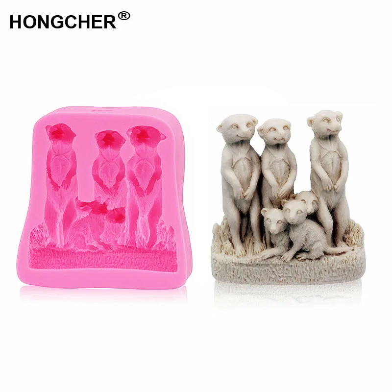 Erdmyannchen Schweine Fondantkuchen handgemachte Schokoladenseifenformen Kuchen Dessertformen DIY Schmuck Backutensilien.|Формы для