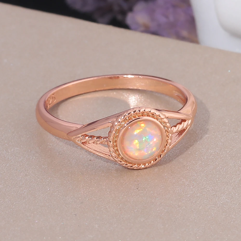 Простое украшение CiNily из розового огненного опала с наполнителем золота для