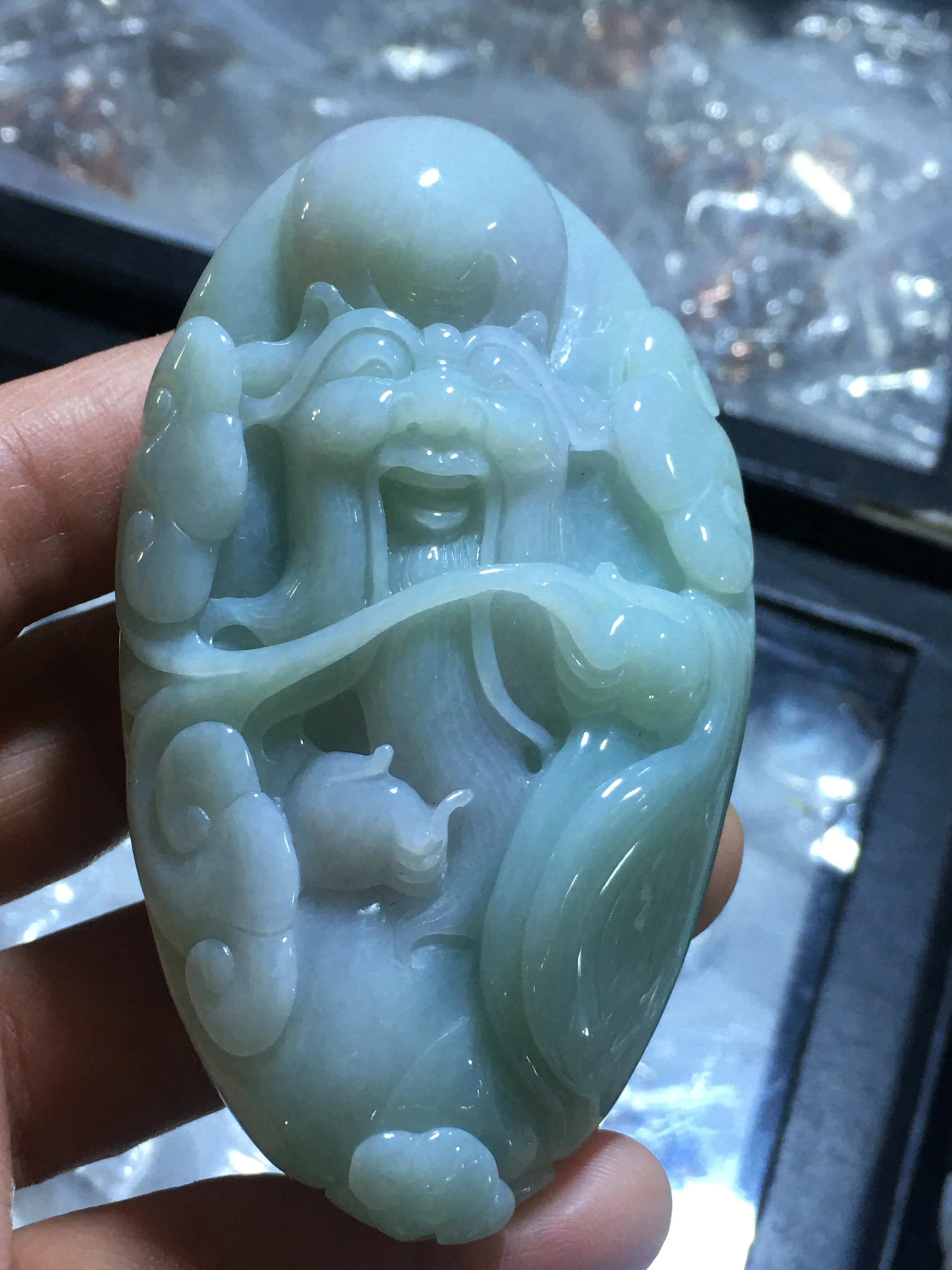 

Real 7A Myanmar jade Hand-Carved jade Buddha green jade pendant necklace pendants jewelry jade necklaces