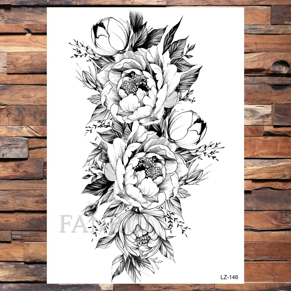 Временные татуировки для женщин бегонии цветы кровь хна боди Арта сделай сам