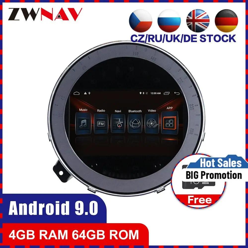 Автомобильный мультимедийный плеер 4 + 64 сенсорных экрана Android 10 0 для Mini 2015 2016 2017