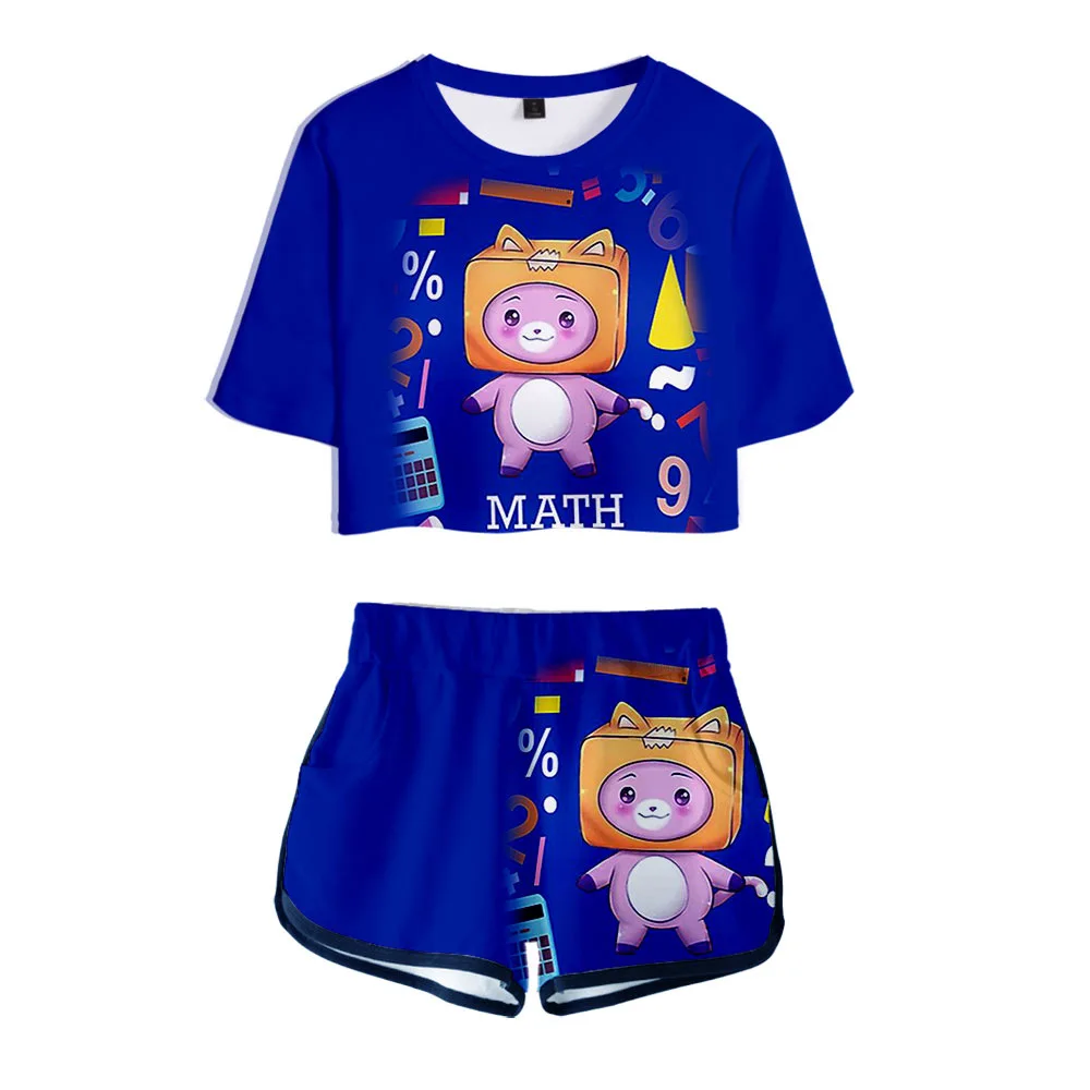 

Anime Lankybox 3D Printed Sexy 2 Piece Set Women Conjunto Feminino Women Crop Top and Shorts Set Two Piece Outfits Matching Sets