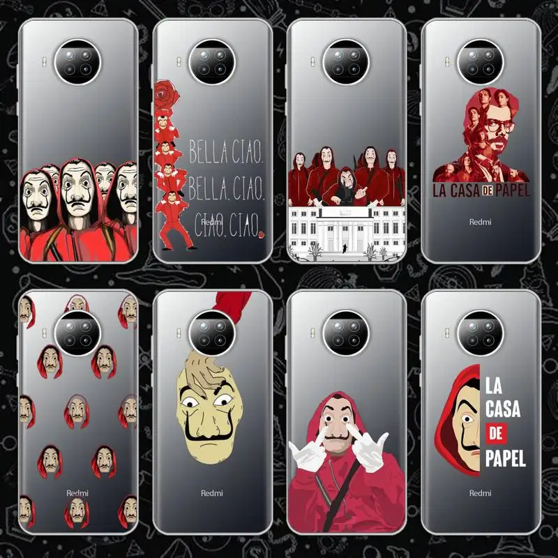

Spain TV Money Heist House Paper Phone Case Transparent for Xiaomi mi Redmi note 10 t 8 9 pro lite 11 Samsung S 8 9 10 20