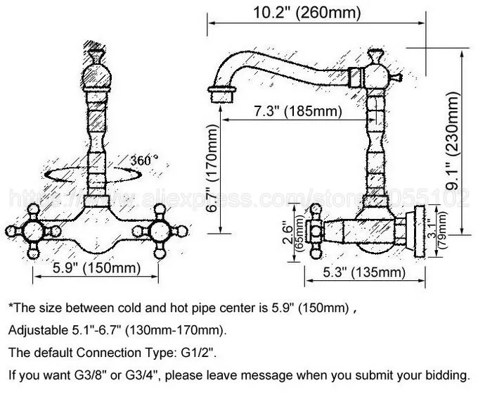 360 Поворотный масло втирают Бронзовый Ванная раковина смесительный кран двойные