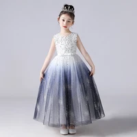 dresses for girls flower ball gown birthday wedding party princess banquet summer sleveless kids long dress